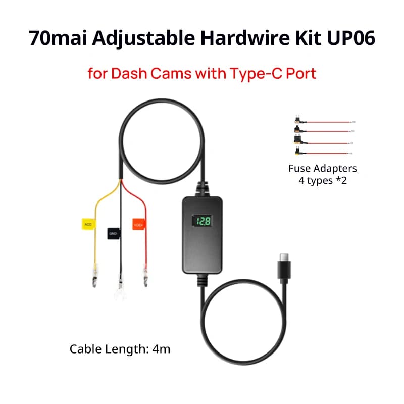 70mai Adjustable Hardwire Kit UP06, 70mai Hardwire Kit UP03, Type-C Interface 24H Parking Surveillance 70mai UP03 70mai UP06