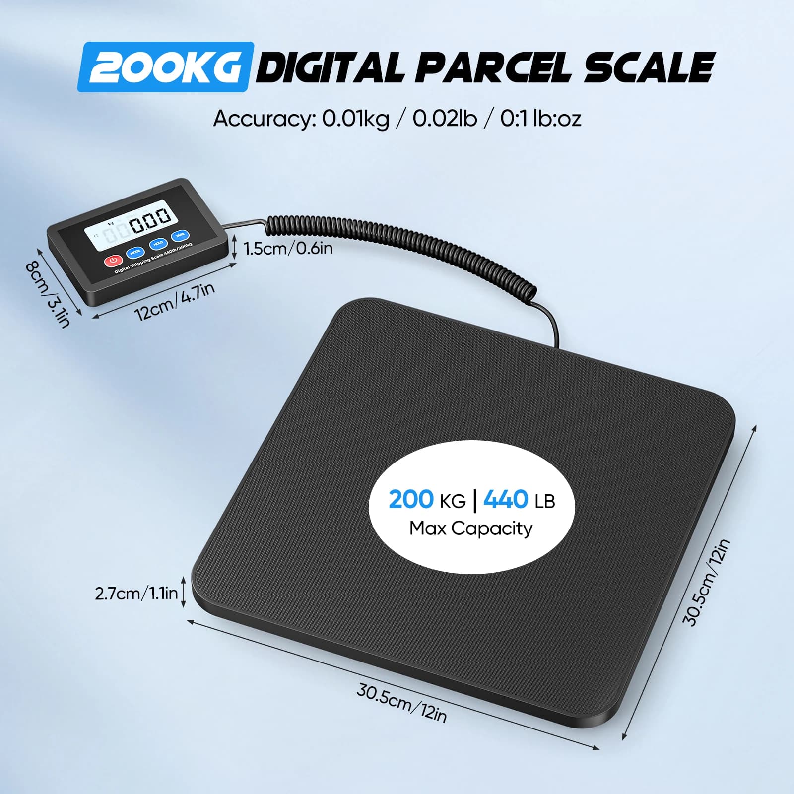 High Precision Electronic Scale, 200kg Portable Logistics Platform Scale, Package Electronic Scale，Pet scale，Package Scale