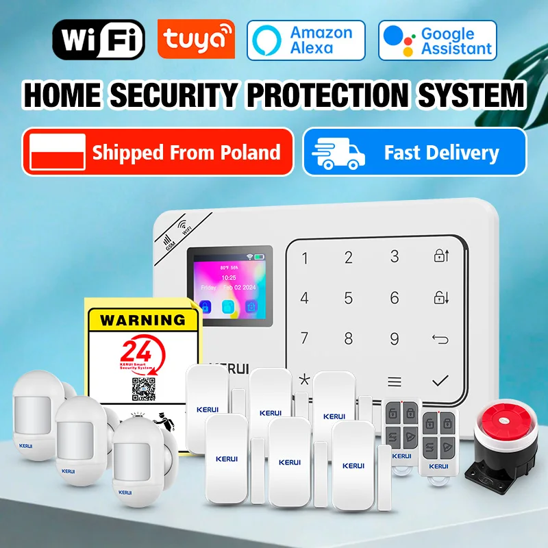 PL Delivery KERUI WiFi GSM Anti-Theft Alarm Panel Home Alarm System Wireless W181 Tuya Smart Life for Your Family Safe Security