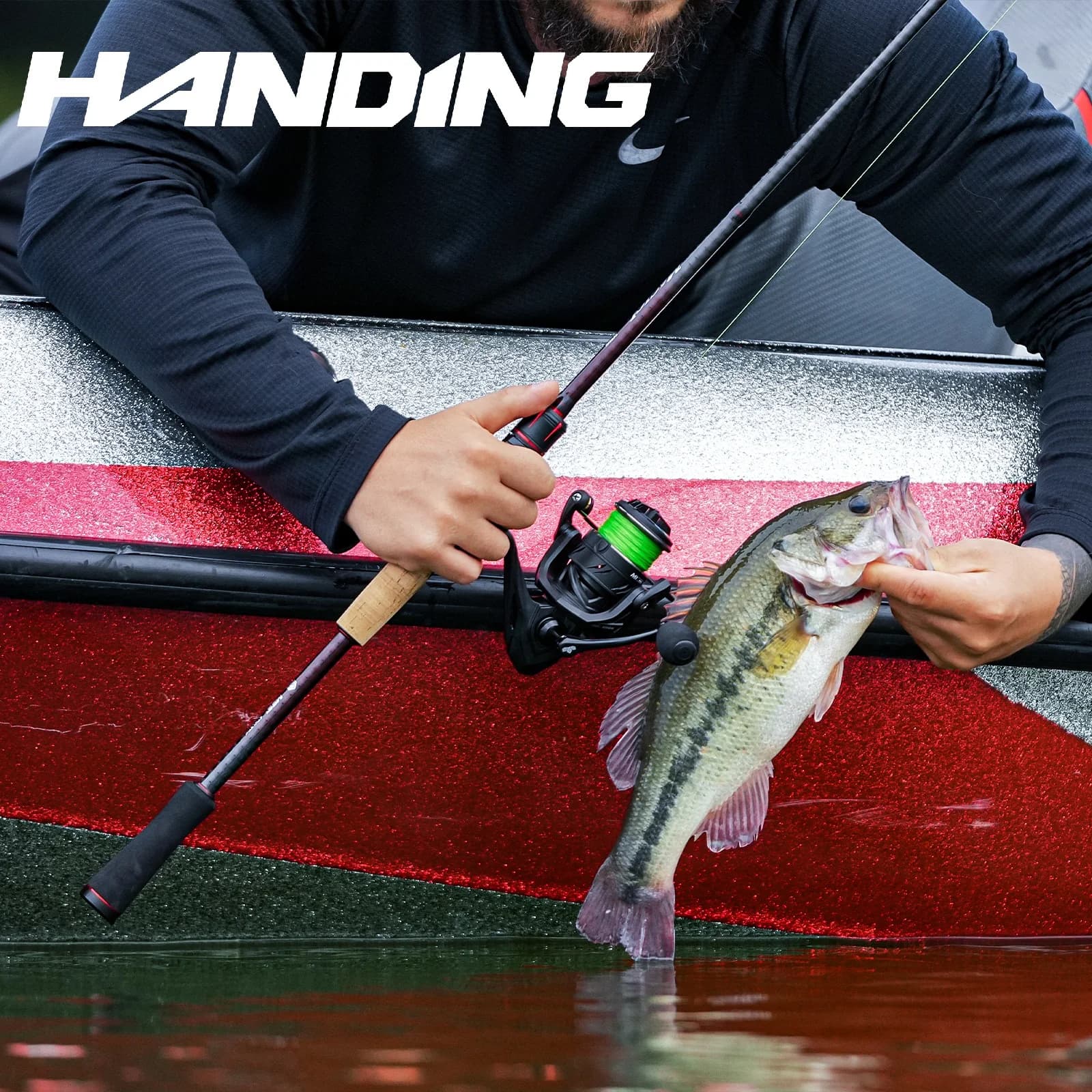 HANDING Magic L Fishing Rod Fuji Guide Ring 1.98-2.44M UL/L/ML/MH/M 2 Section Fishing Rod MF/F Lure Weight 1.5-40G for Seawater or Freshwater Fishing EVA Handle or Cork Handle