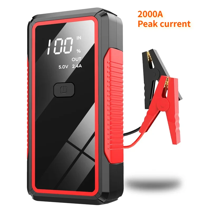 2000A 12V Car Jump Starter Power Bank - Portable Battery Booster Pack for Dead Vehicles, USB Charger for Phones, Emergency Power