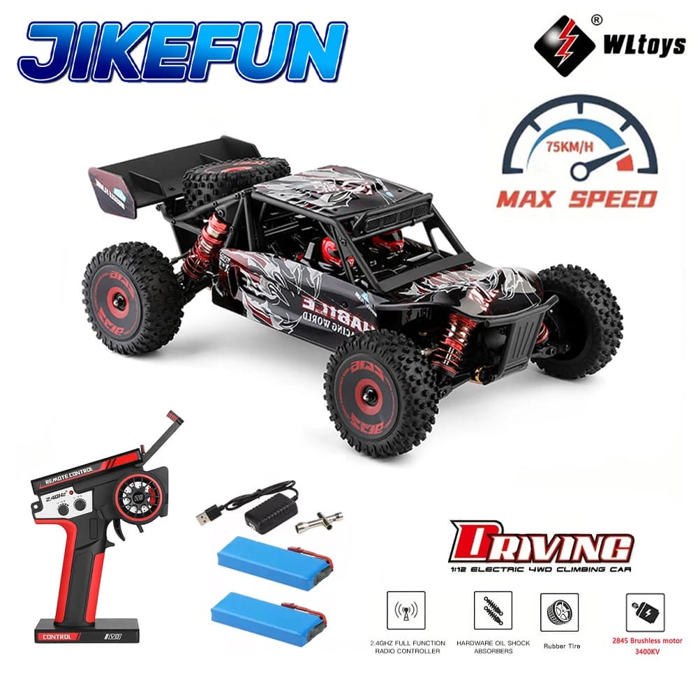 WLtoys 124016 RC Car 75km/h 4WD Off-Road High Speed Remote Control Truck Electric Drift Climbing Racing Vehicle Toys