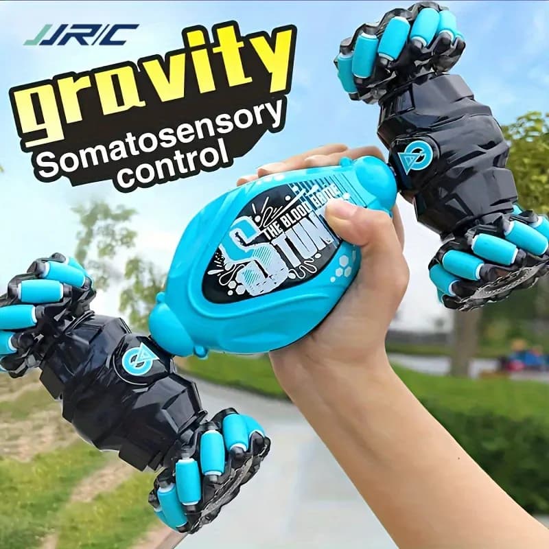 JJRC remote control toy car, four-wheel drive, body with cool lights and music, can deform, transverse, 360 degree rotation.