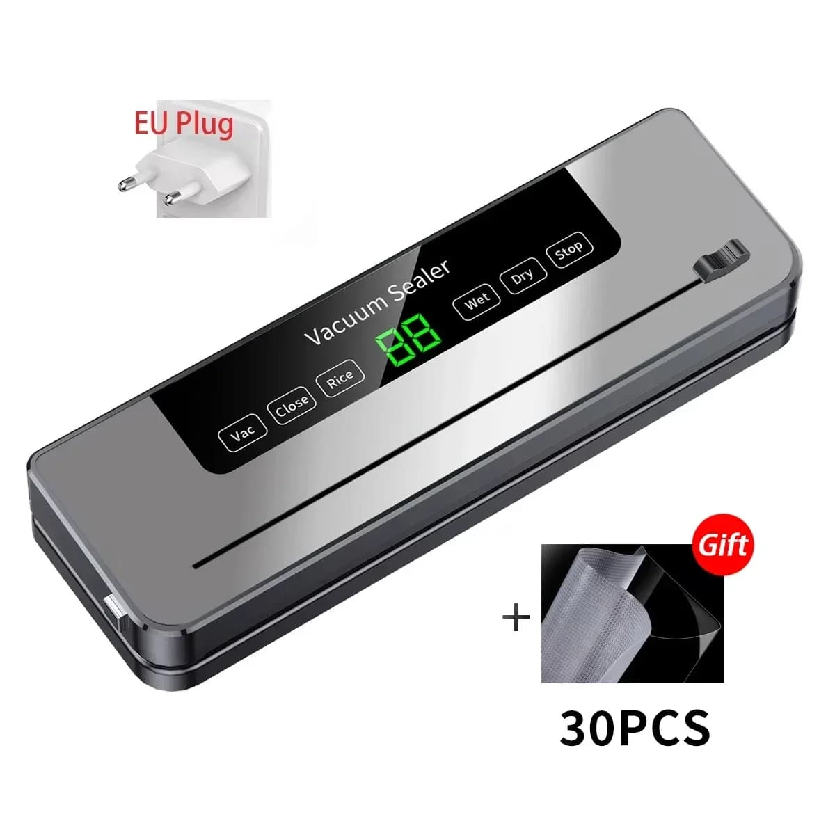 Food Vacuum Sealer Machine Wet Dry With UV Kitchen Storage Sealing Machine Built-in Cutter Food Vacuum Packaging Machine