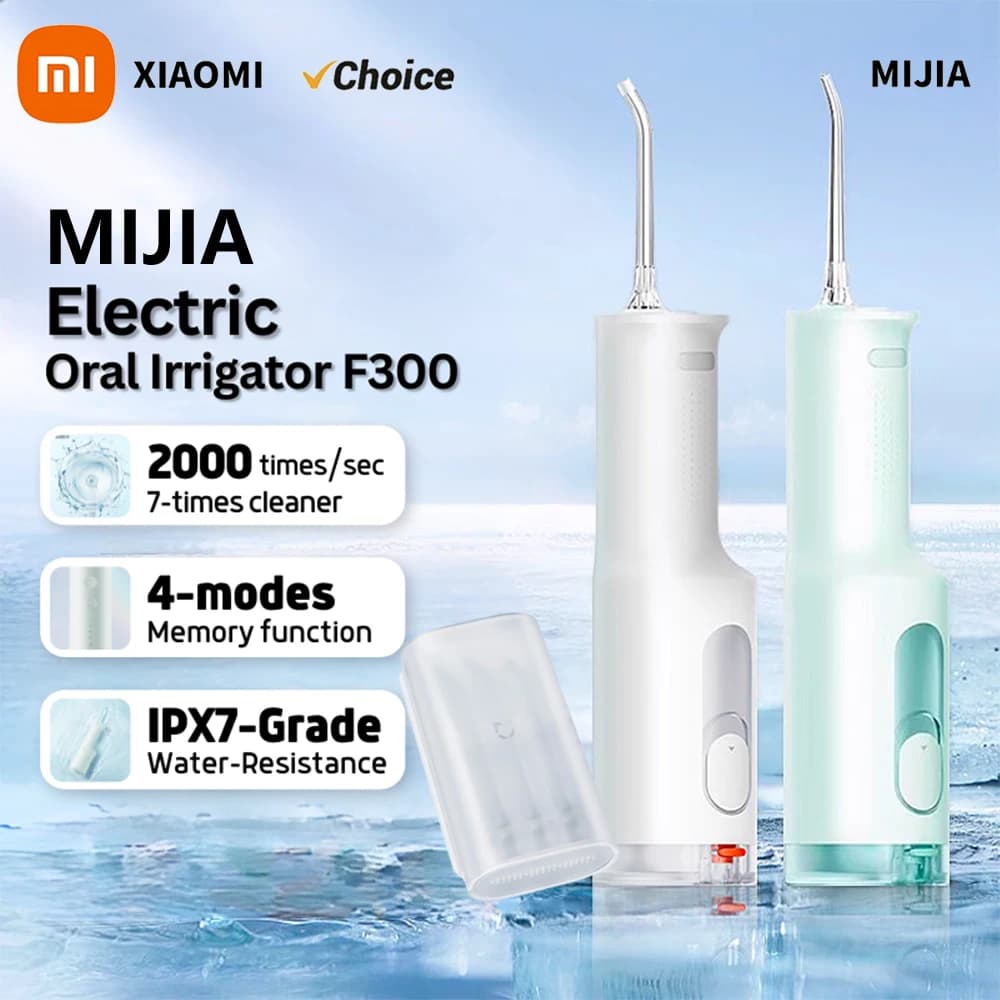 XIAOMI MIJIA Portable Oral Irrigator F300 Dental Water Jet Water Flosser Teeth Whitening Bucal Tooth Cleaner Waterpulse MEO703