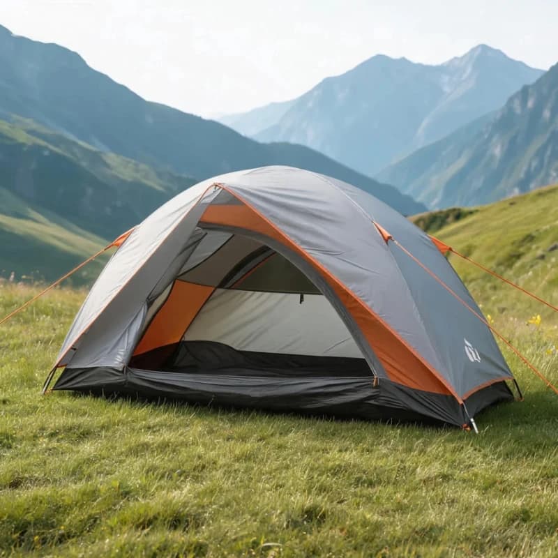 1-Personen Campingzelt Grau & Orange Wasserdicht Leichtes Einmann-Trekkingzelt für Outdoor Wandern Backpacking Reise Festival Camping,Einmannzelt, Trekkingzelt für 1 Person, wasserdichtes Campingzelt,platzsparende Aufbewahrung,Wandern und Backpacking