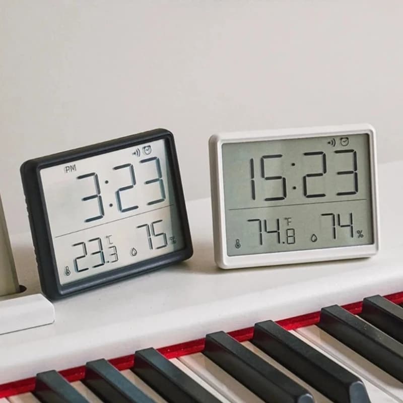 Multifunction Thermometer Hygrometer Automatic Electronic Temperature Humidity Monitor Clock Weather Station Household Thermometer Tools