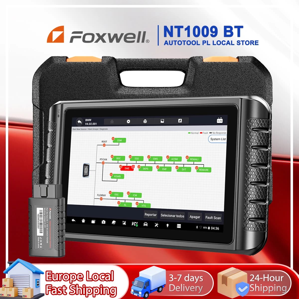 NT1009 BT OBD2 Auto Diagnosis Tools All System ECU Coding Active Test CANFD DOIP FOXWELL Topology Mapping 36+ Reset OBD 2 Car Scanner