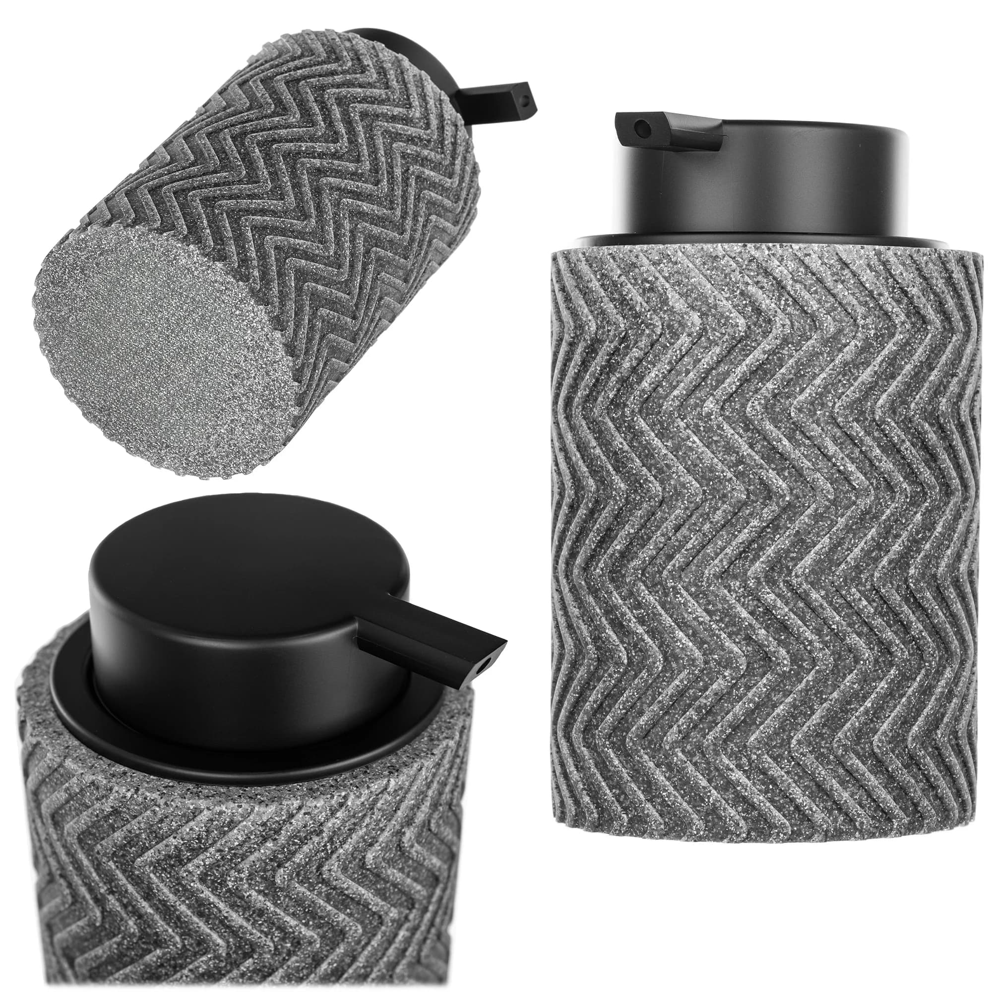 KADAX 14 cm Soap Dispenser Grey Bathroom Pin Pump Feeder Geometric 1 PCs