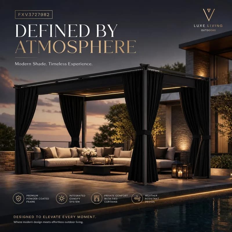 Belvédère 4x3 m Anthracite, Hardtop Gazebo with Mosquito Netting for Outdoor Patio Garden