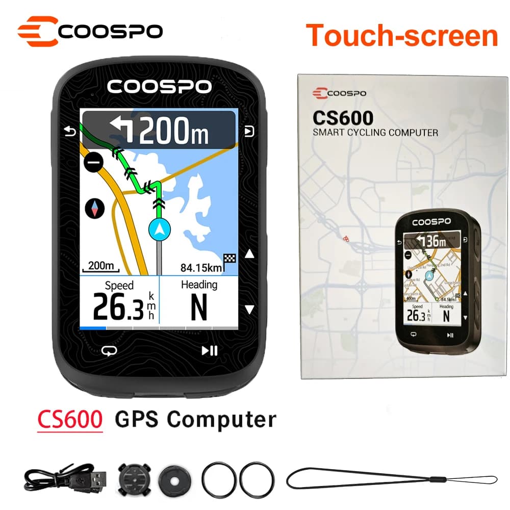 Touch-screen COOSPO CS600 Bike Computer GPS Colorful Map Navigation Wireless Smart Cycling Computer Indoor Training Odometer