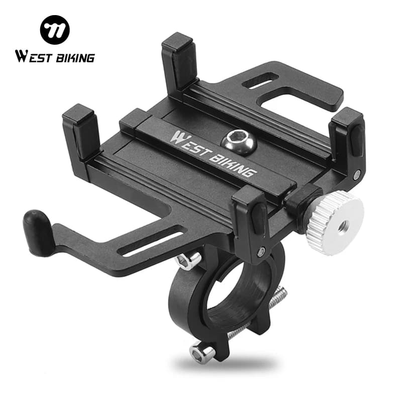 WEST BIKING Local Shipping Bicycle Mobile Phone Holder 360° Rotatable Aluminum Alloy Phone Holder Five Claws Adjustable MTB Road Bike Bracket