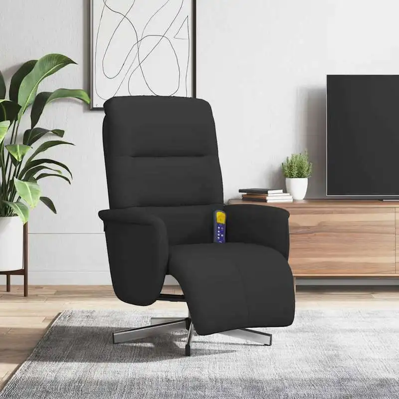 Massage Chair with Footrest for Relaxation and Body Care – Fabric Upholstery, Adjustable Reclining Function and 360-Degree Swivel Design