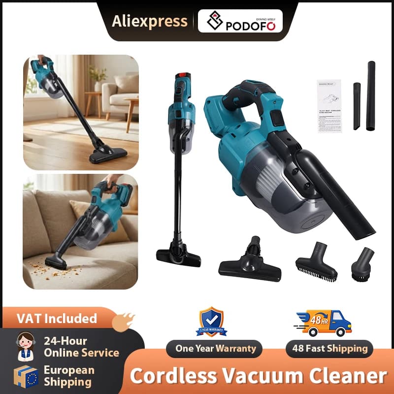 Podofo Cordless Handheld Electric Vacuum Cleaner 100AW Suction Home Portable Cleaning Appliance Vacuum Cleaner With HEPA Filter