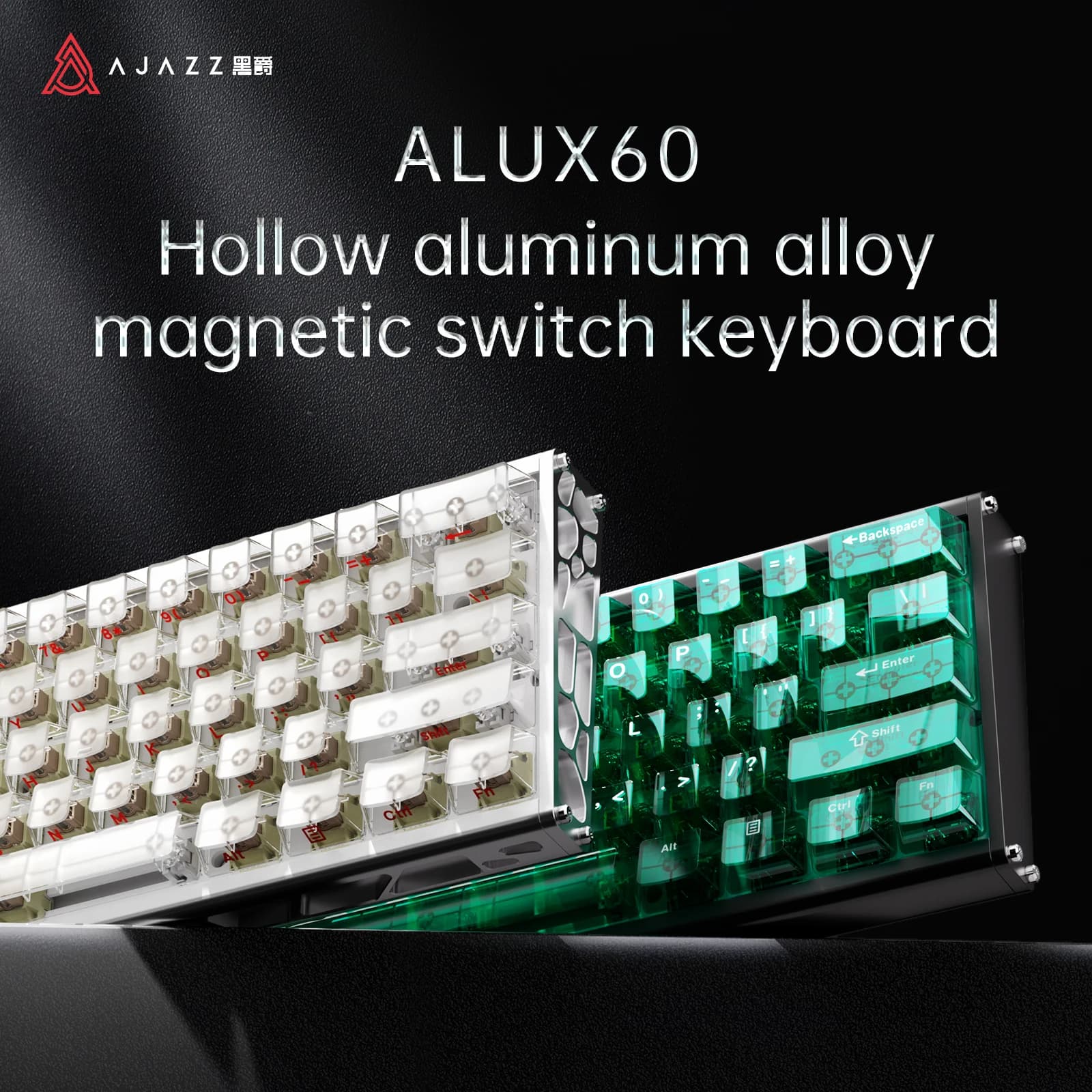 AJAZZ ALUX60 Rapid-Trigger Gaming Keyboard with Magnetic Switches, Wired Hall Effect Keyboard, 8K Polling Rate