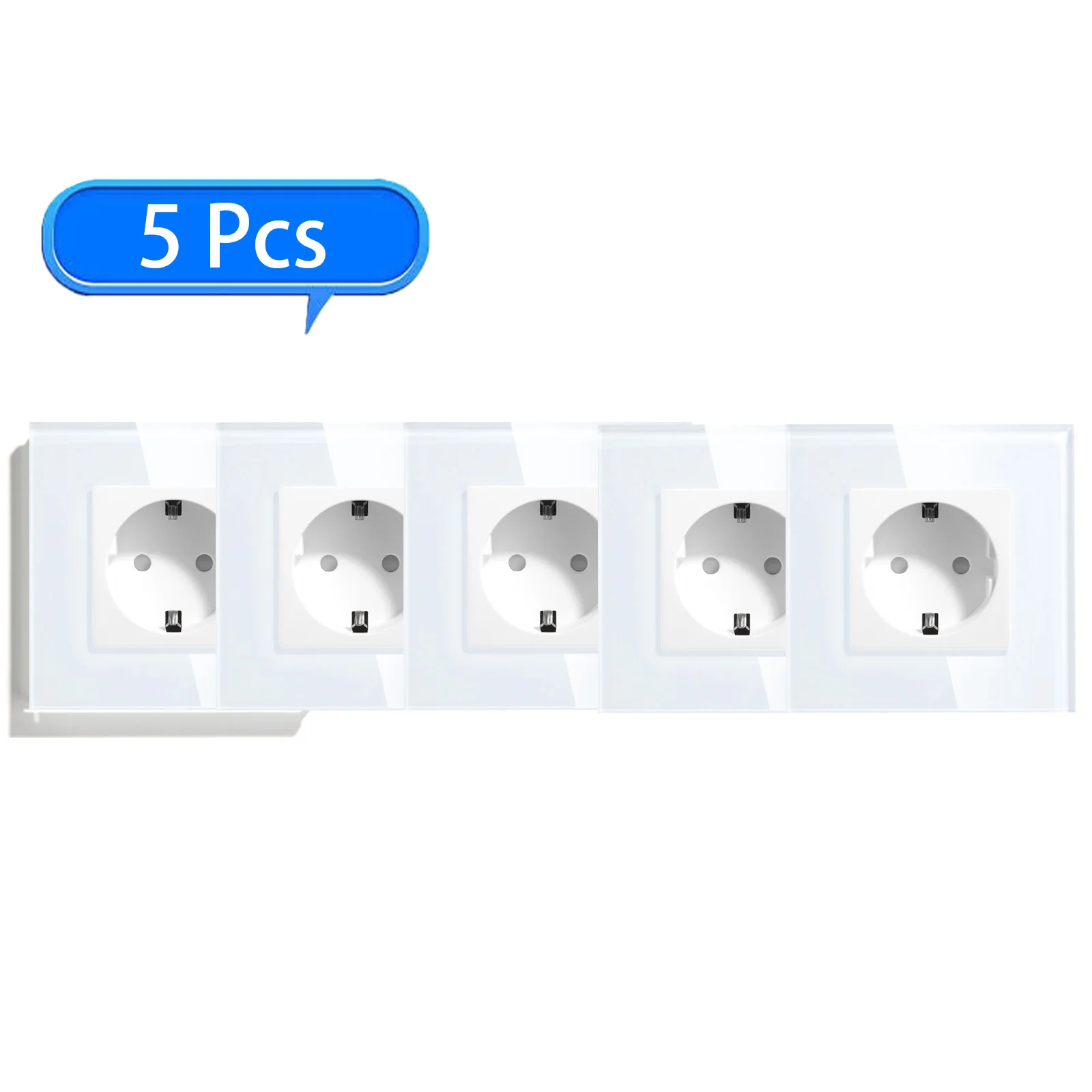 BSEED Wall Socket Glass Frame Phone Charge USB C Single Socket 16A EU Standard 110V - 240V Electrical Outlet Type-c Wall Mounted