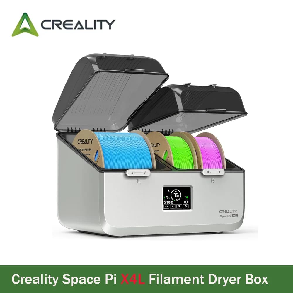 Creality Space Pi X4L Filament Dryer Box,Dual Independent Chambers,75°C Heating,Smart Energy-Saving Mode,Fits PLA,PETG,TPU,etc