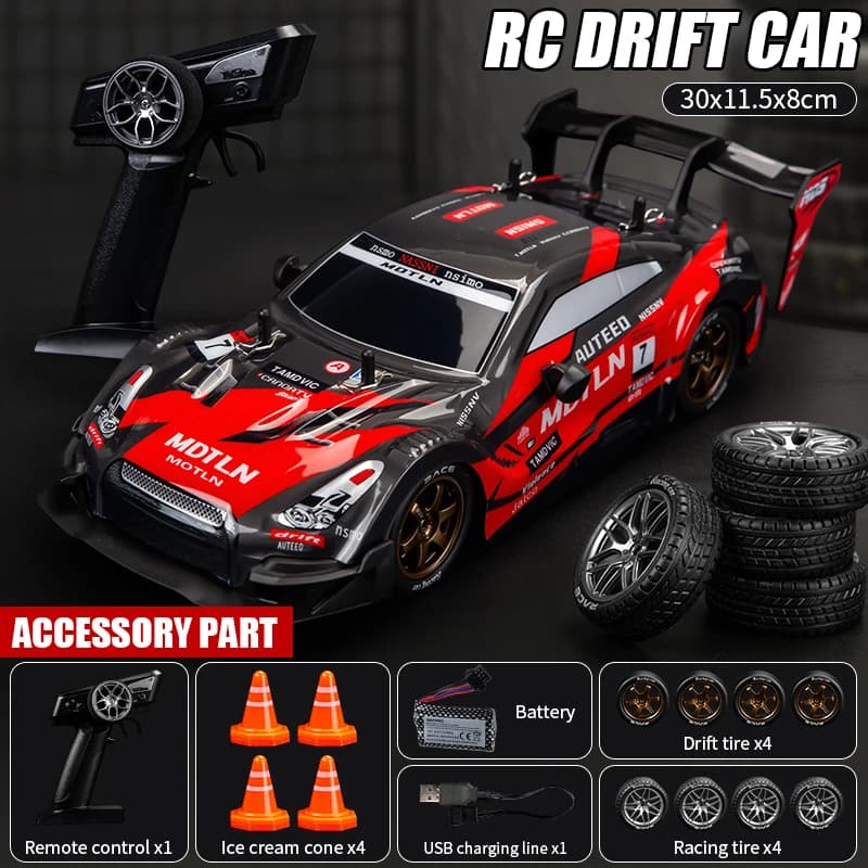 JJRC remote control racing car, four-wheel drive, high-speed drift, replaceable tires and brake discs. Dynamic and cool. The per