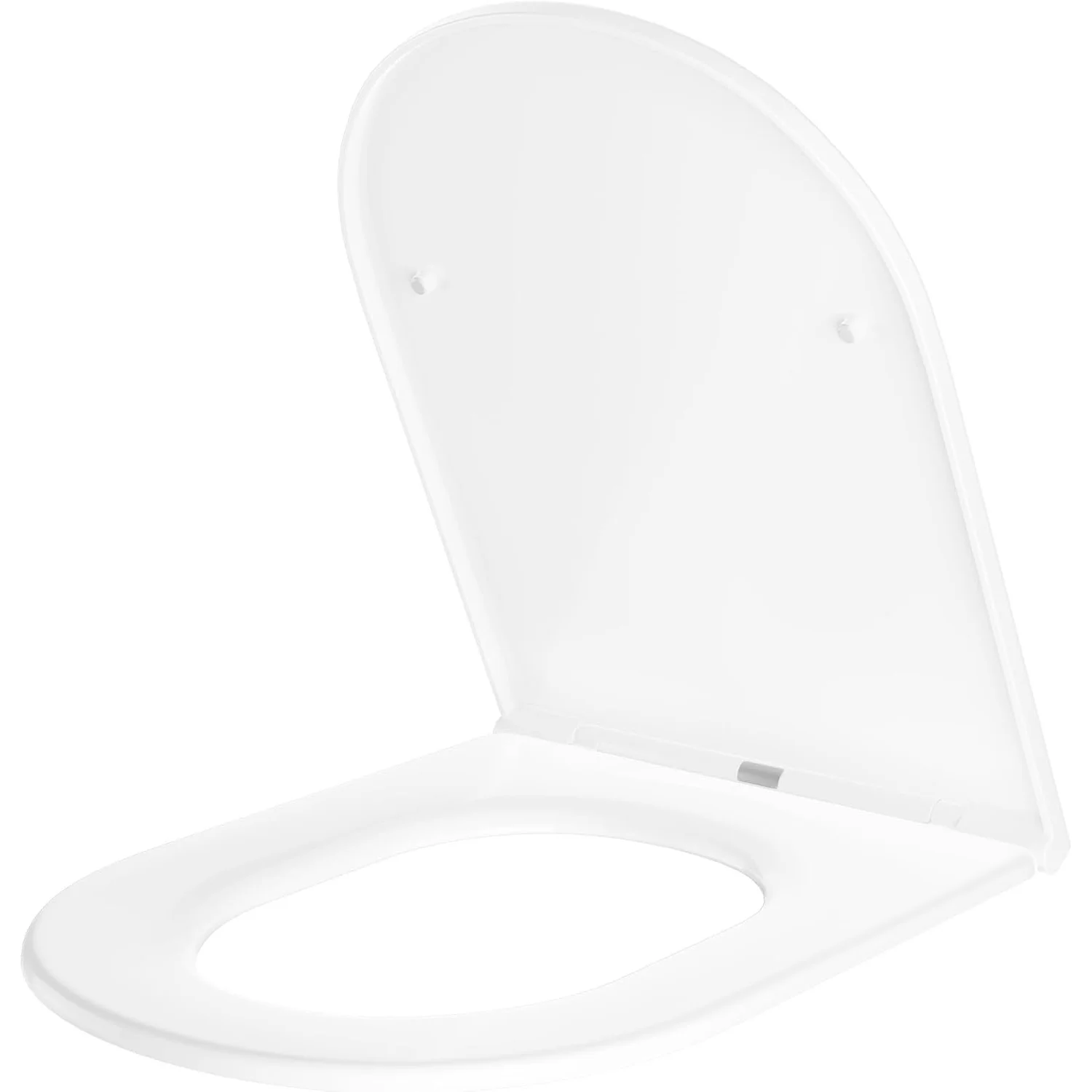 Toilet lid with soft-close mechanism, D-shaped antibacterial toilet seat, quick-release function, suitable for most toilets, PP toilet lid, toilet seat with a load capacity of up to 150 kg