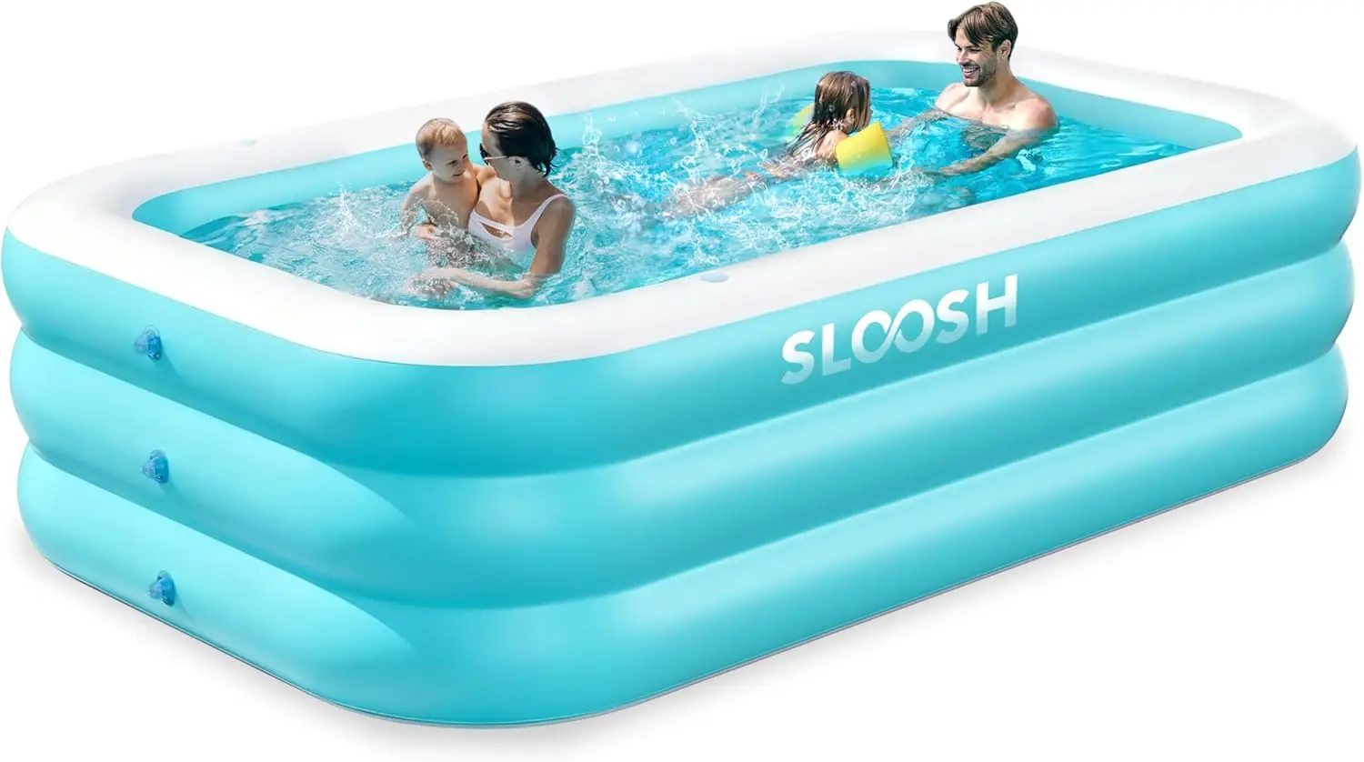Sloosh 130 x 72 x 22 inches Inflatable pool for adults with seats durable and thick above ground for backyard garden lawn party