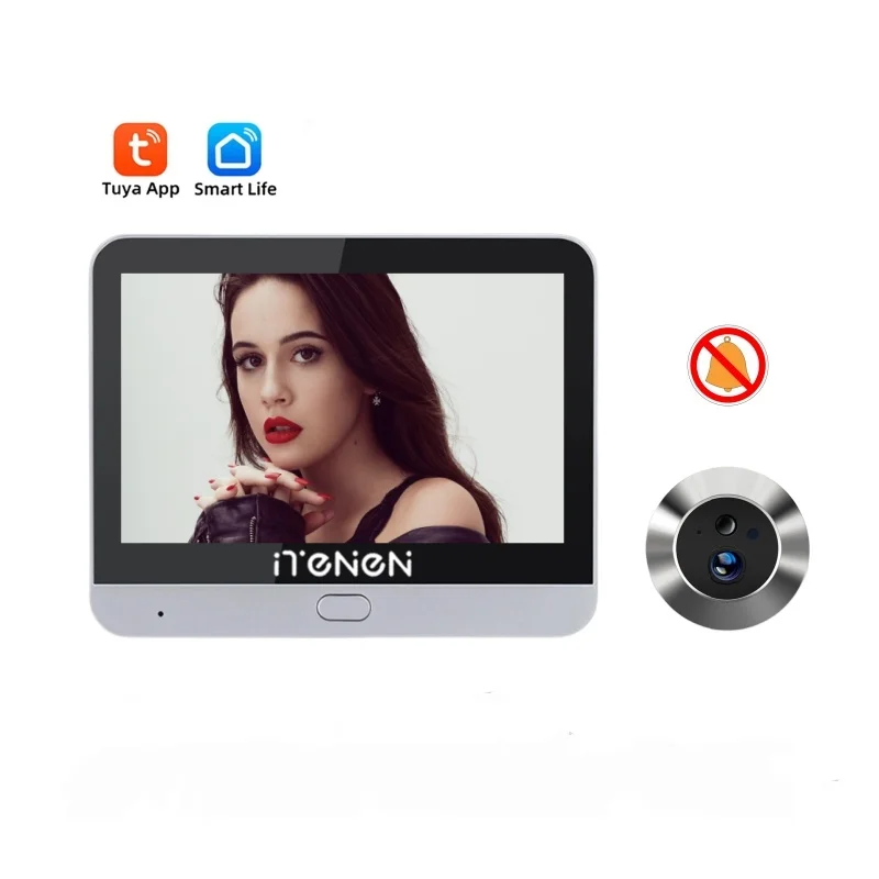 Tuya Smart Security Home Digital Door Peephols With 4.3inch Screen 3MP Wireless 2.4G Wifi Video Eye Door Camera Built-in Mic