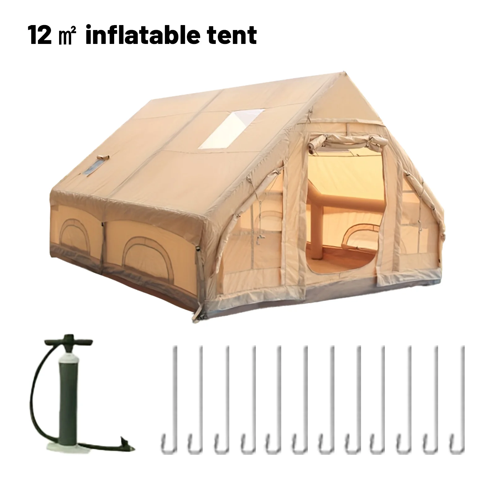 Luxury Spacious Inflatable Camping Tent, Built with Stable Air Tube Support, Premium Waterproof & Windproof Fabric, All-Season Versatile Outdoor Shelter, Perfect for Adults Family Camping, Road Trips and Outdoor Adventure