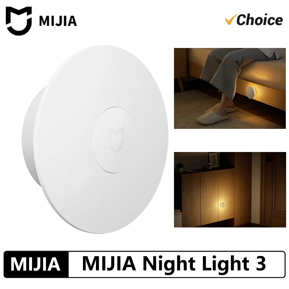 Original New MIJIA Night Light 3 Adjustable Brightness Infrared Smart Human Body Sensor Magnetic Base For Smart Home Life