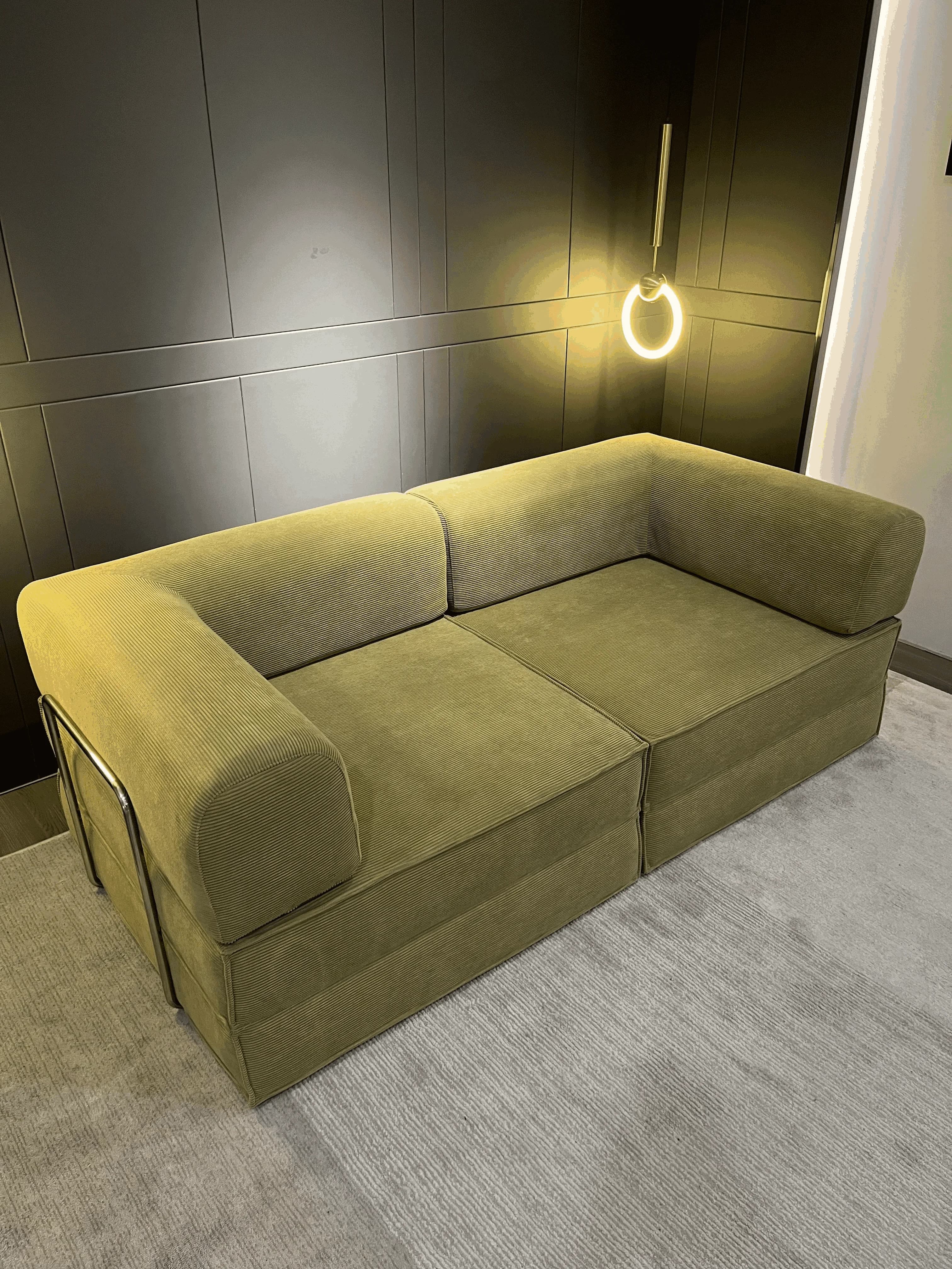 2026 New EU Warehouse Vacuum Compression Sofa 205*100*70cm Bed Corduroy Jacket Removable Placement 5-7 Days Delivery