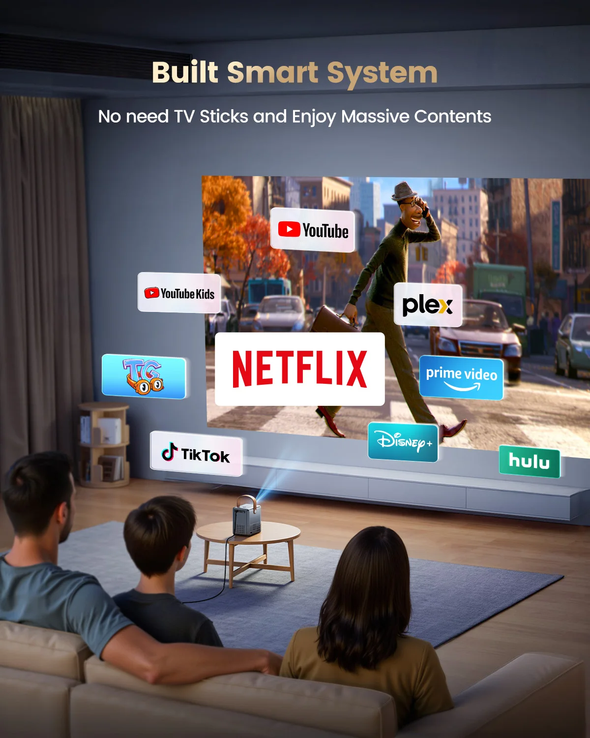 Wimius P61 Portable 4k Projector Official Netflix 1600ANSI Auto Focus Full HD 1080p WIFI 6 BT5.2 Dolby Projector for Home Movie Theater