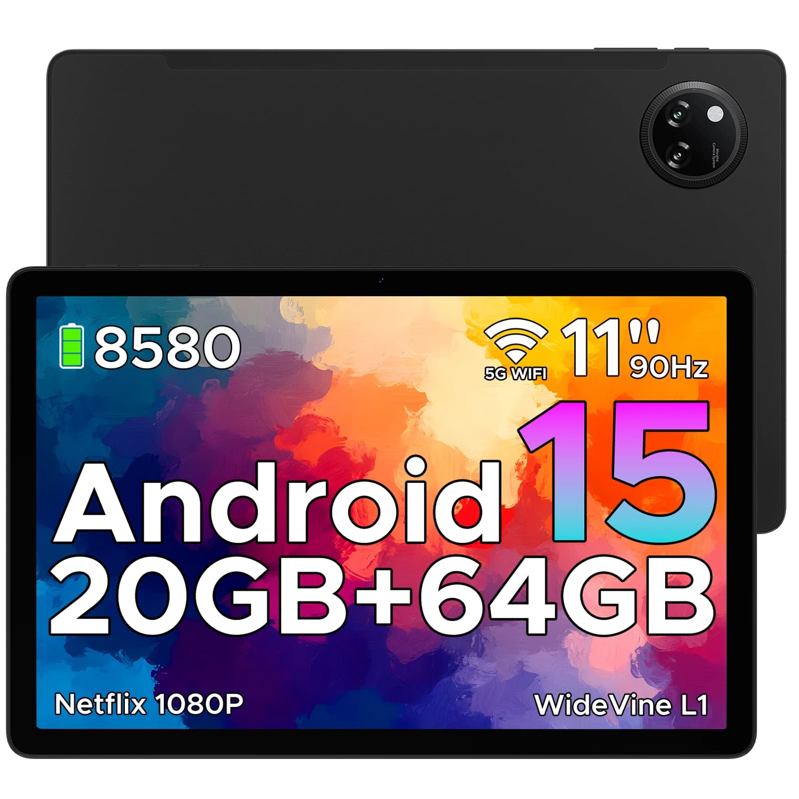 DOOGEE Tab A9+ Tablet 11" HD Display 20GB(4+16) 64GB Gemini AI 8580mAh Large Battery Unisoc T7200 Octa Core Dual Speakers 13MP Android 16 Tablet