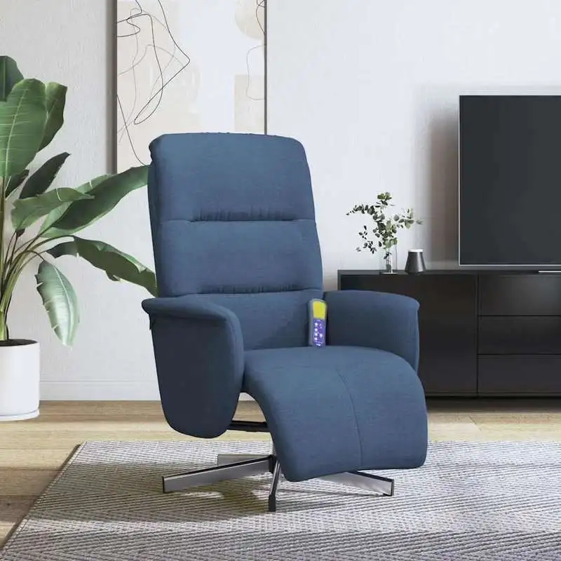 Massage Chair with Footrest for Relaxation and Body Care – Fabric Upholstery, Adjustable Reclining Function and 360-Degree Swivel Design