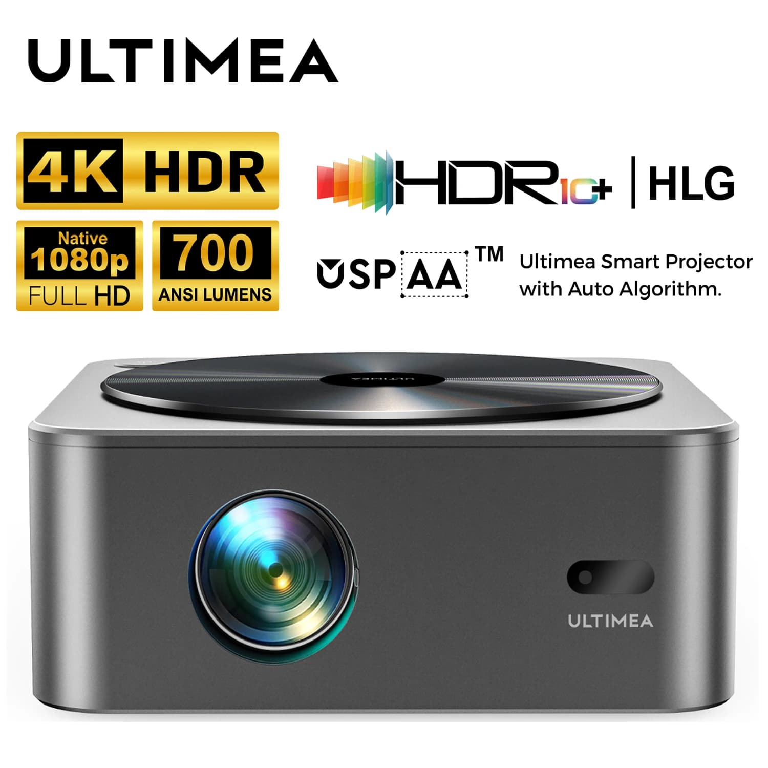 ULTIMEA Smart Auto Focus Projector for Home Theater | Watch 4K Movies & Game on a Giant 1080P Screen with WiFi/Bluetooth | Easy