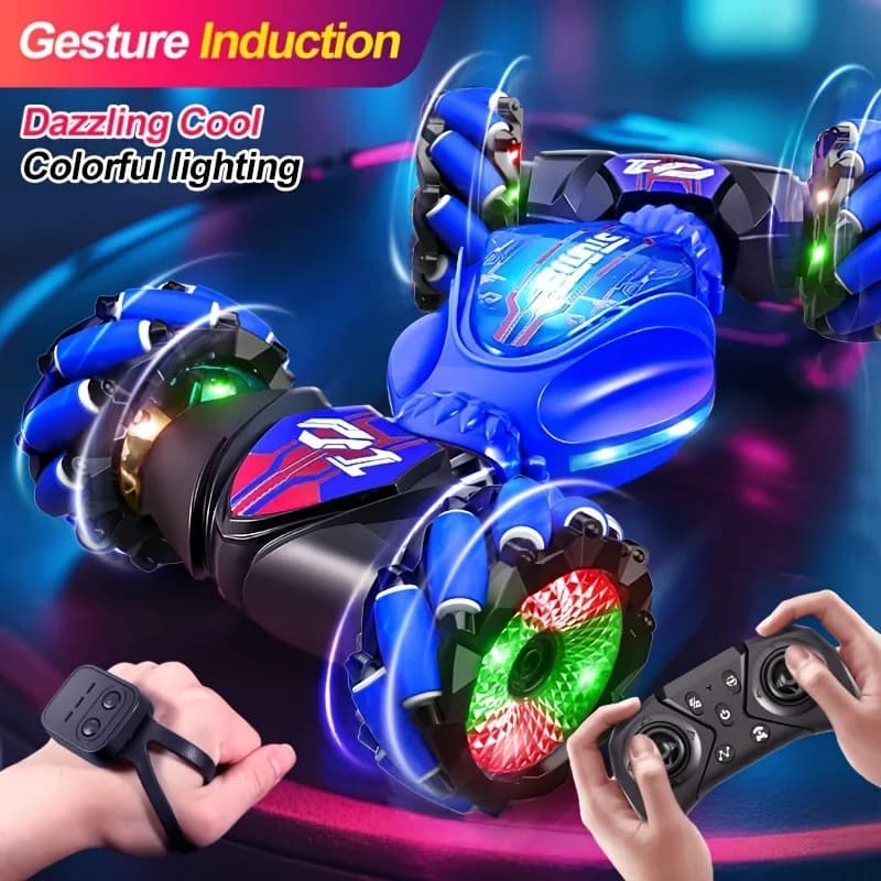 JJRC remote control toy car, four-wheel drive, body with cool lights and music, can deform, transverse, 360 degree rotation.