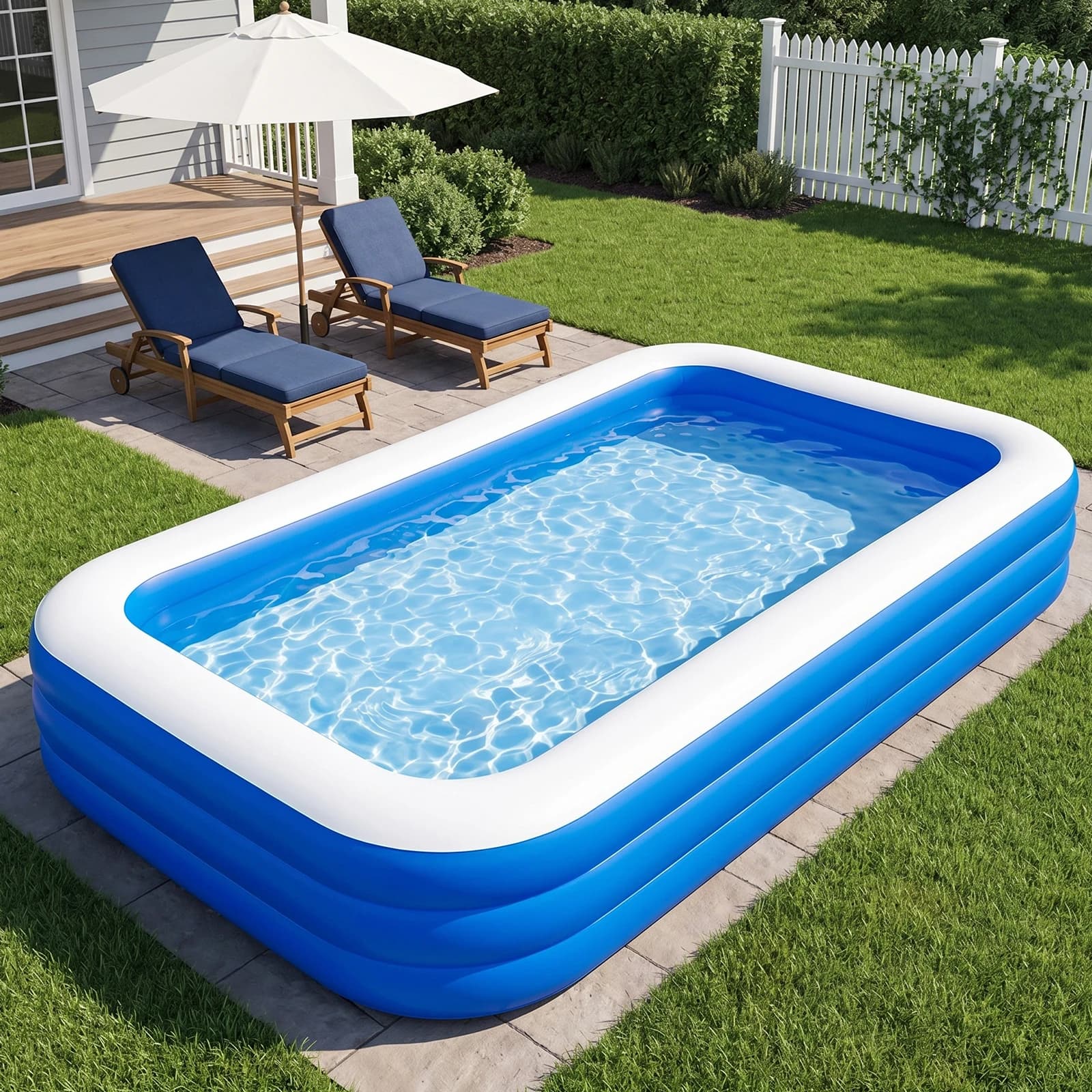 Extra Thick Inflatable Swimming Pool for Whole Family Thickened PVC Leakproof  Blow Up Pool Indoor Outdoor Kids Ball Pit for Backyard Summer Water Party