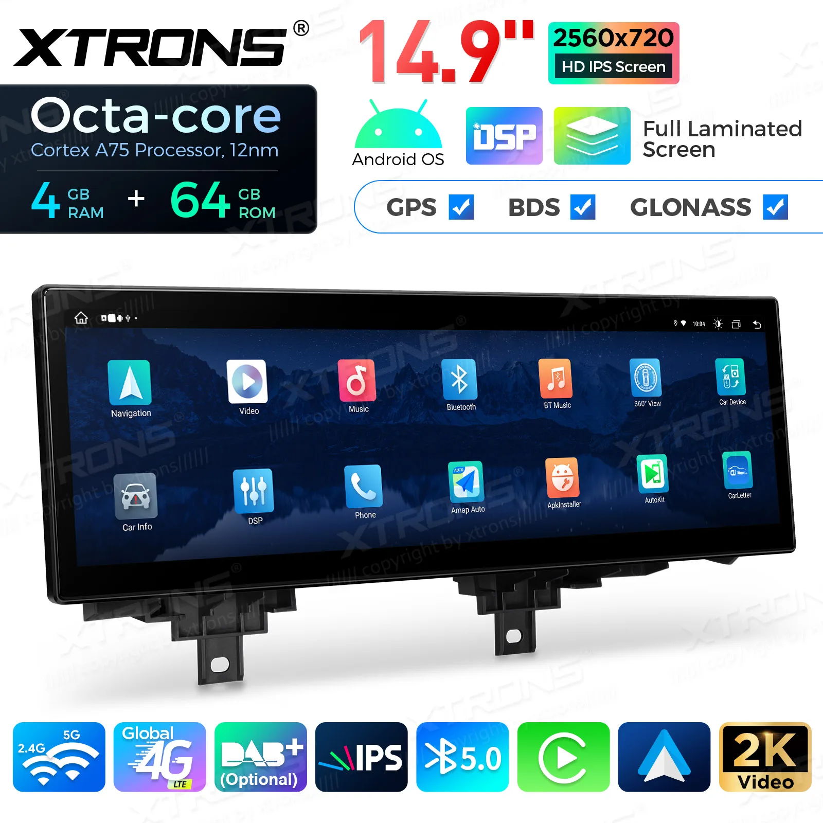 XTRONS 14.9'' Android 14 Car Radio For BMW 3 Series F30/31/34/35 NBT System with 4GLTE CarPlay Android Auto DSP 8 Core 4+64GB