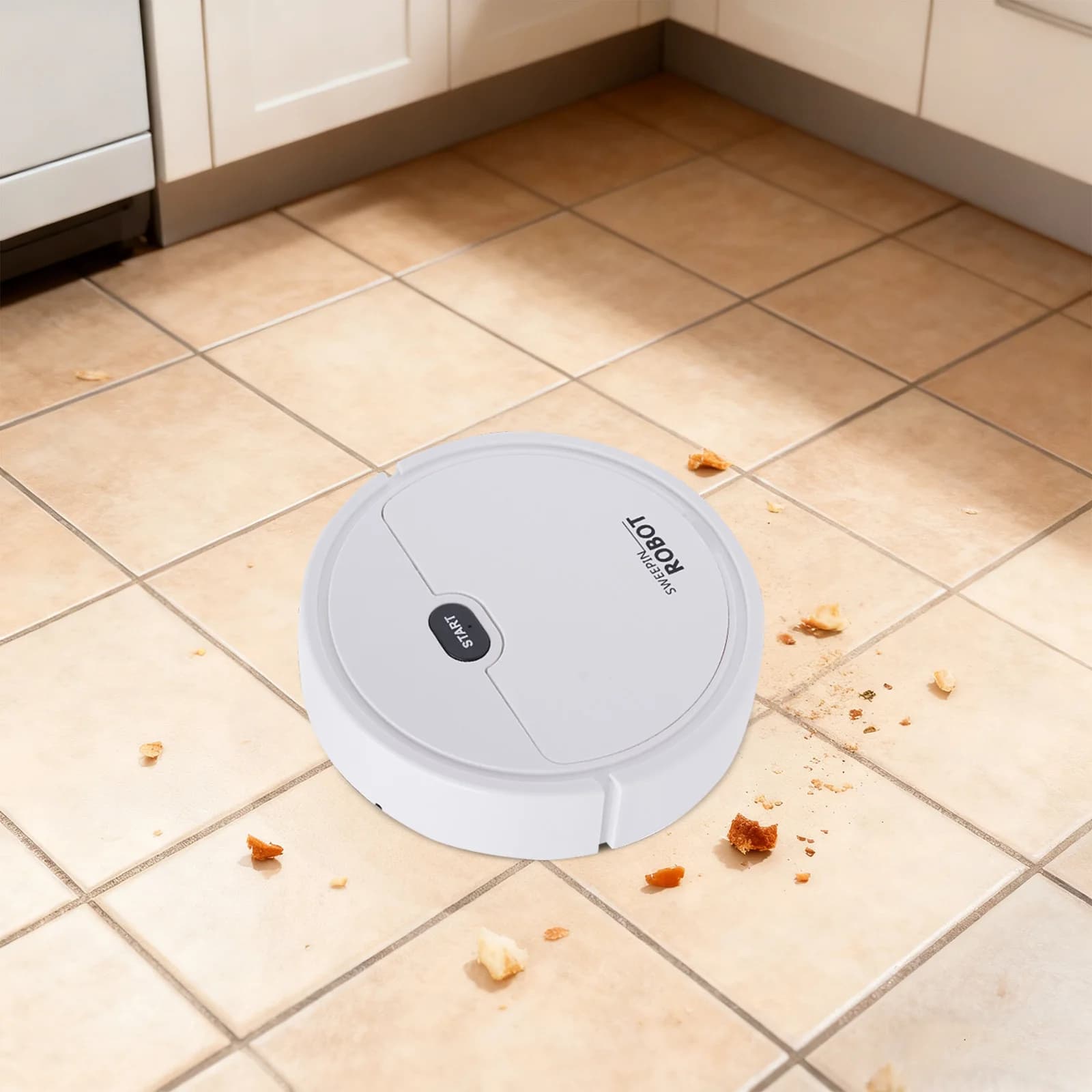 Mini 3 in 1 Robot Vacuum Mop Cleaner KT205 800mAh Battery 30 Mins Runtime Quiet 50dB Floor Sweeper For Pet Hair Carpet Hardwood EU 220V