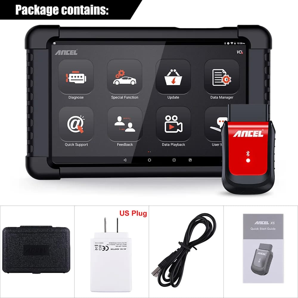 Ancel X6 OBD2 Automotive Scanner Professional ABS SRS Oil EPB BMS Reset All System Code Reader OBD 2 Car Diagnostic Scan Tools