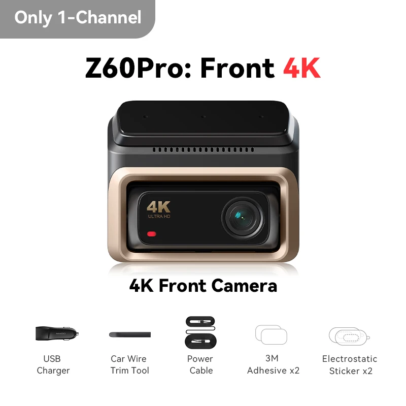 DDPAI 4K Dash Cam Z60 Pro HDR Support Front and Rear Interior Car Camera SONY STARVIS2 678 Sensor 5GHz Wi-Fi GPS ADAS 4G Car DVR