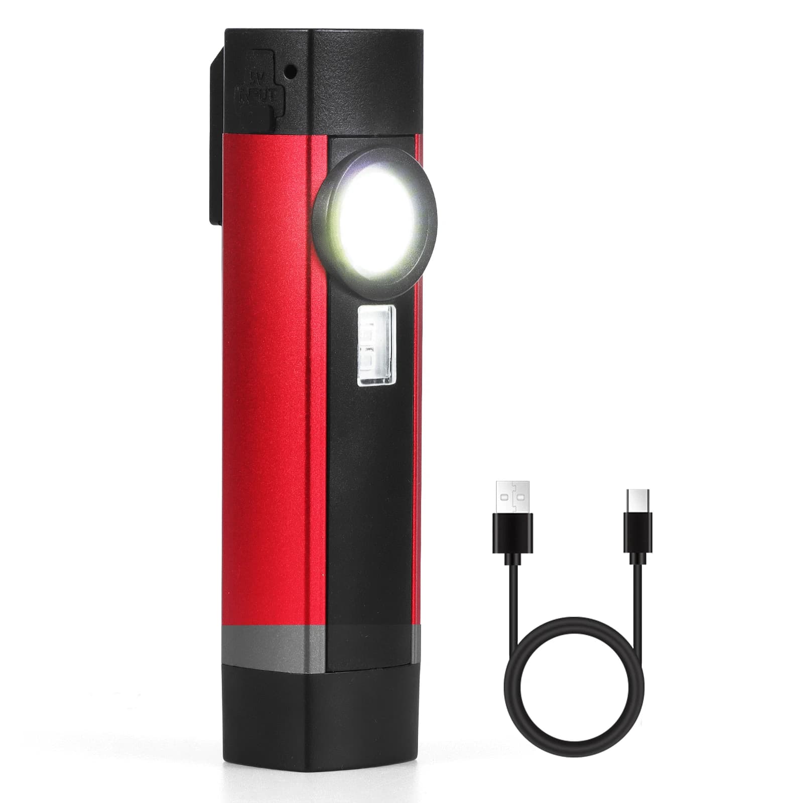 1200mAh Rechargeable LED Work Light Magnetic EDC Flashlight XPE COB Inspection Pocket Torch with Purple Light 4 Modes IPX6 for Car Garage Workshop Outdoor Repair