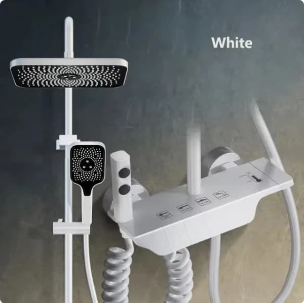 Digital Thermostatic Shower Tap with LED Display press scale & Copper Body-bath Temperature Control falcet Set