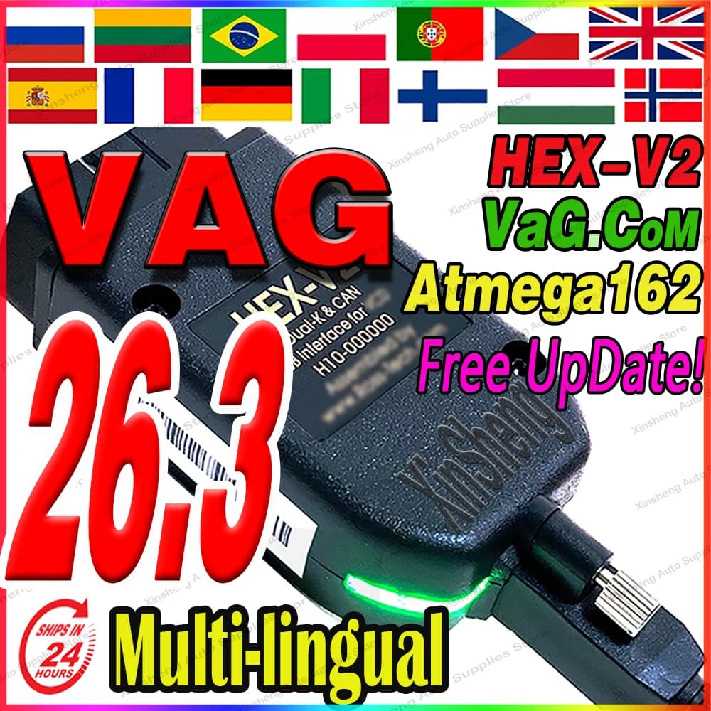 2026 Newest V26.3 VCDSVAGCOM Scanner Tools Scanne Diagnostic HEX Atmega162 V2 OBD Tools FOR VW AUDI Skoda Seat Remote service