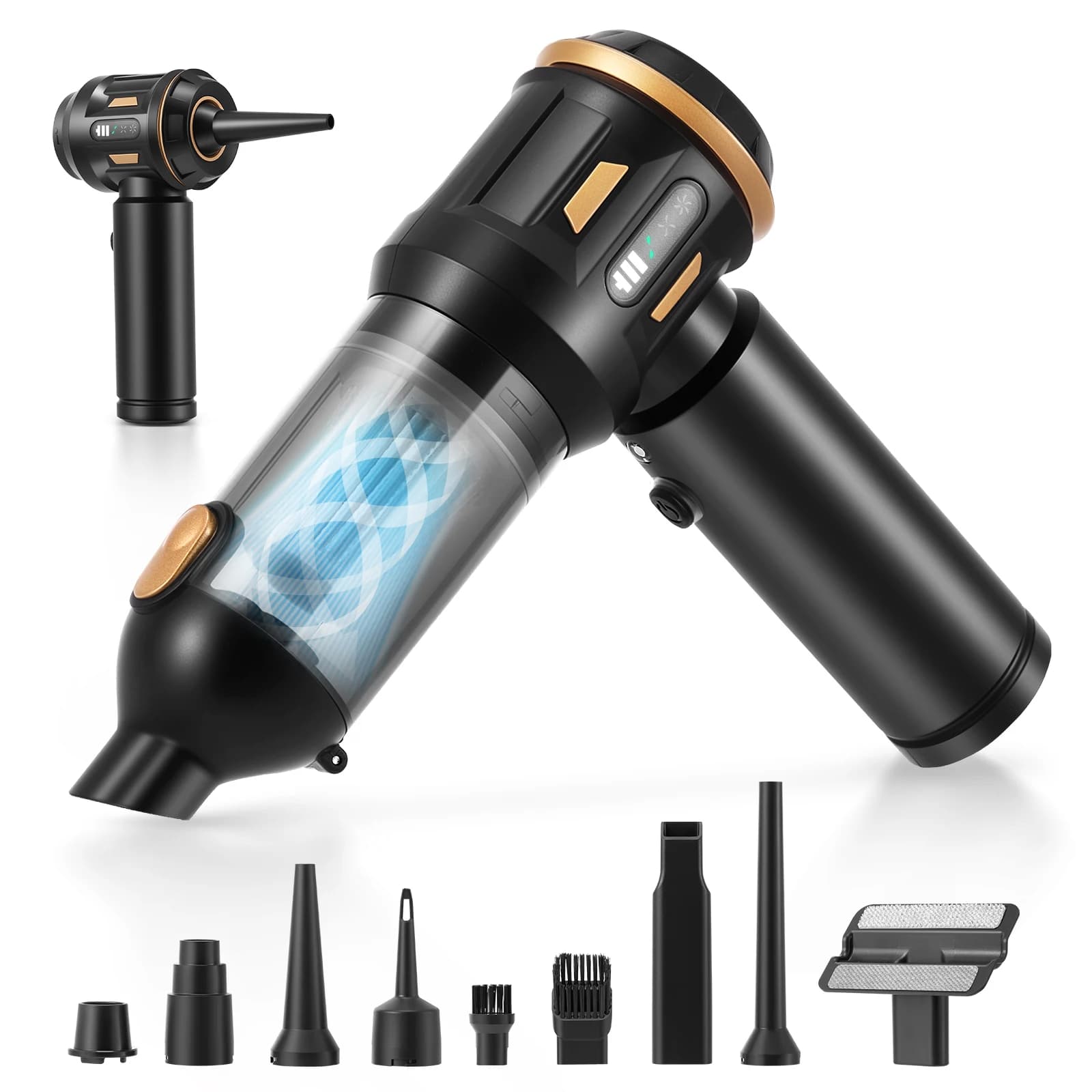 Handheld Vacuum Cleaner Battery, 25000 PA Car Vacuum Cleaner Battery Test Winner, One-Touch Dust Container, Wireless