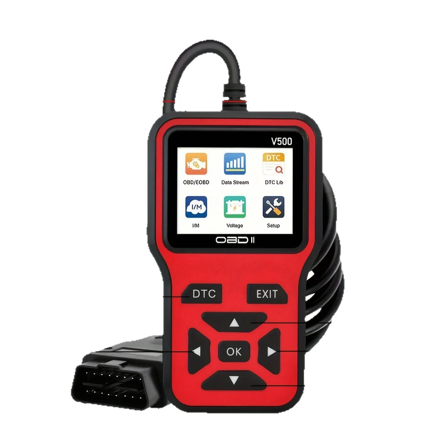 V410 V500 OBD2 Scanner Car Engine Fault Code Reader Professional Auto Diagnostic Tool Live Data I M Readiness Test Battery Voltage Check Code Eraser 16 Pin OBDII Scan Tool for 1996 and Newer Cars Trucks SUVs Vehicle Check Device Repair Equipment