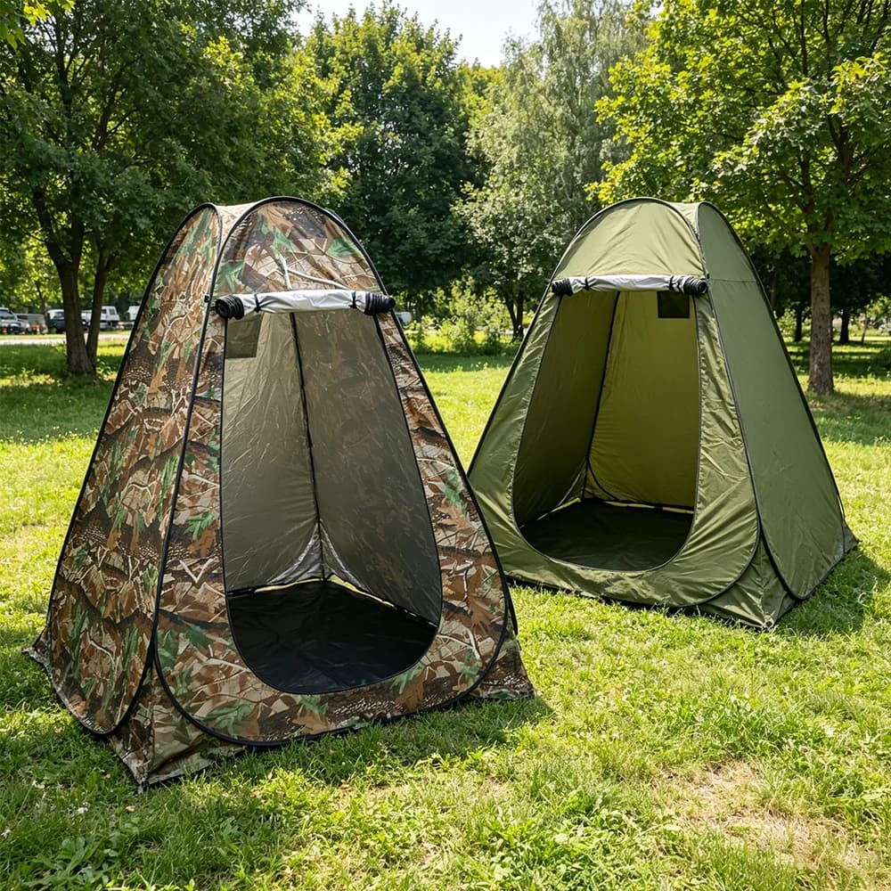 Outdoor Camping Tent Portable Hiking Tent Anti-UV Camouflage Changing Tent 1.5*1.5*1.9m Portable Privacy Shower Toilet Tent for Outdoor Beach Fishing