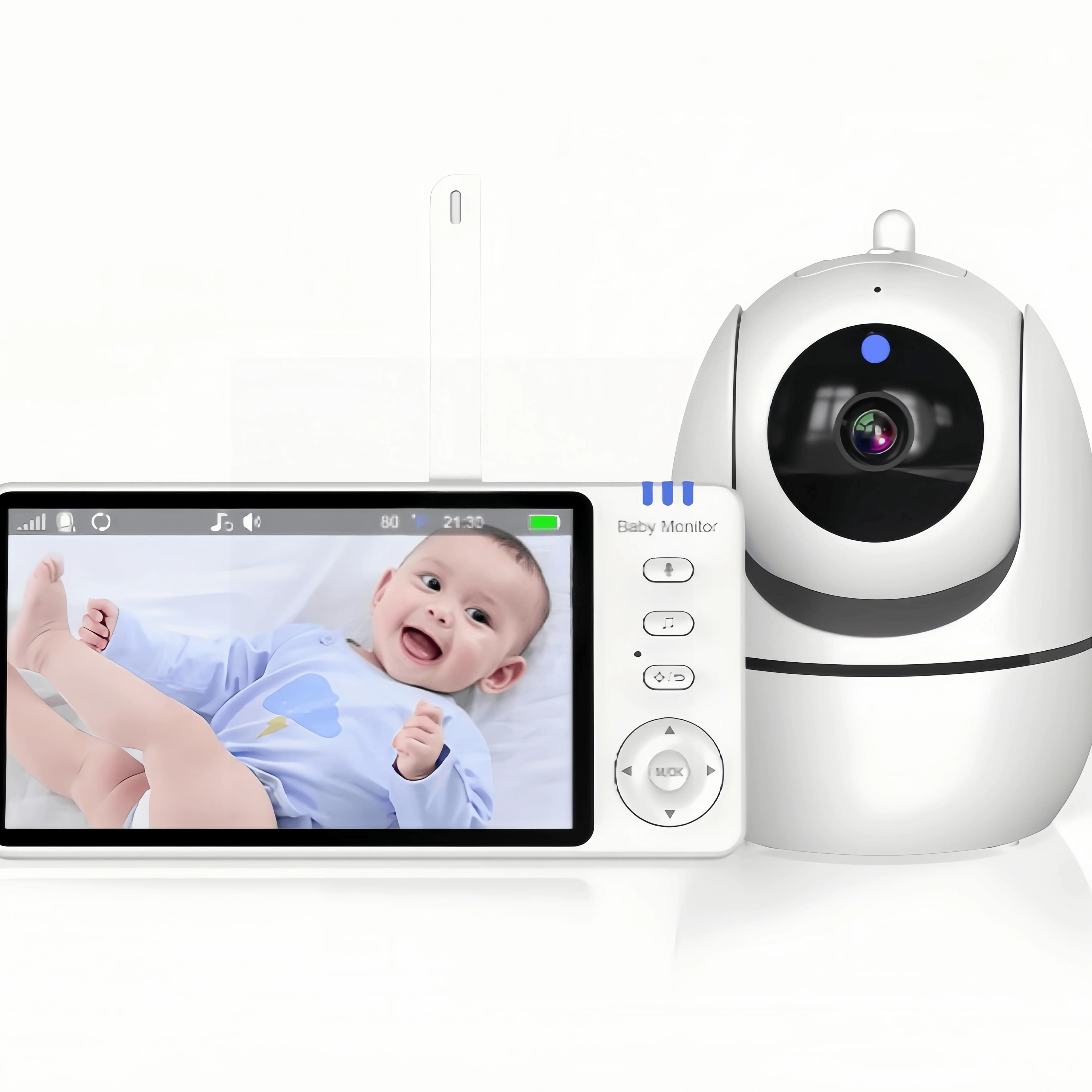 5 inch HD baby monitor with camera, two way audio, night vision, temperature alarm