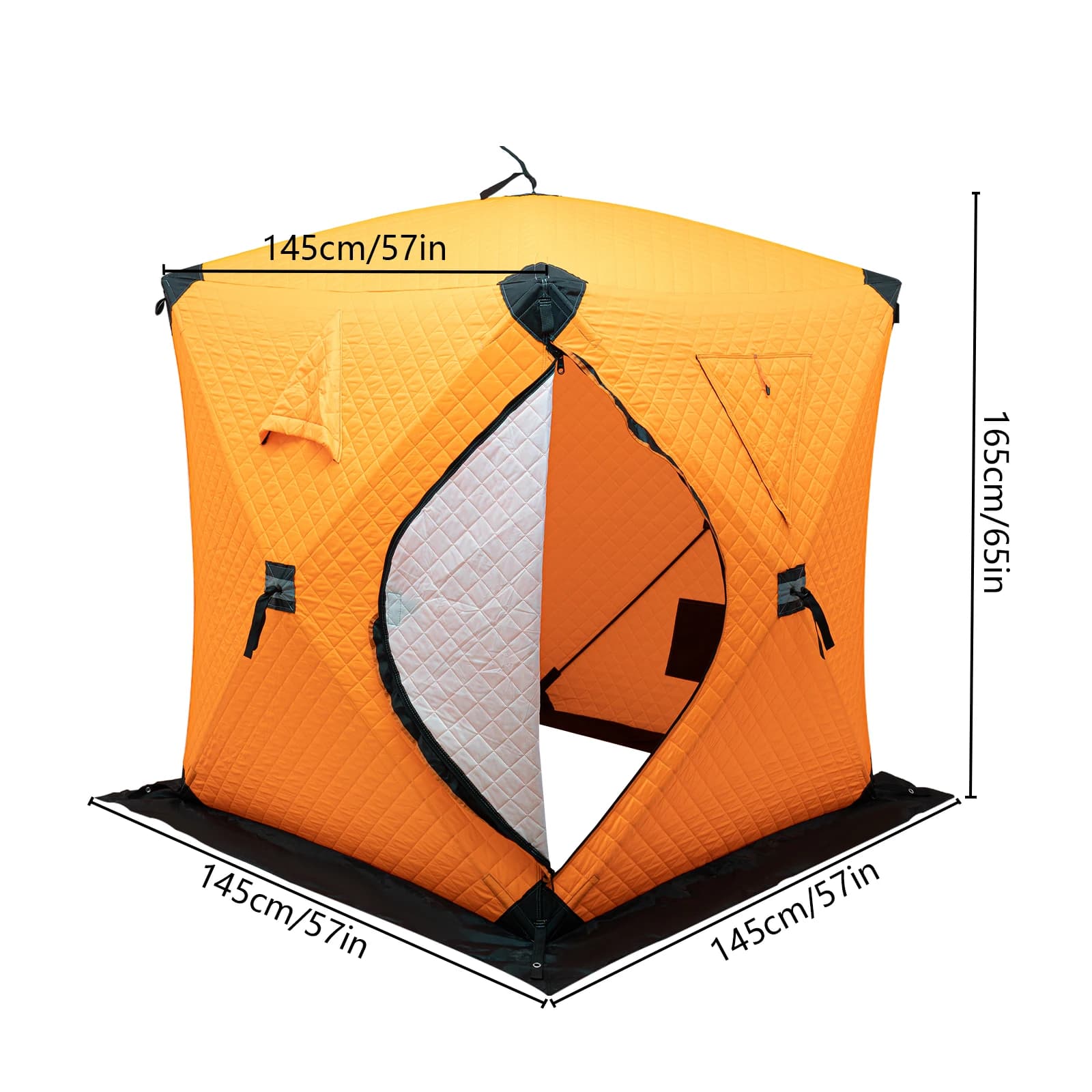 Portable Ice Fishing Tent 210D Oxford Cloth and Fiberglass Rods Windproof for 1-2 Person Winter Fishing,Christmas Festival Gift