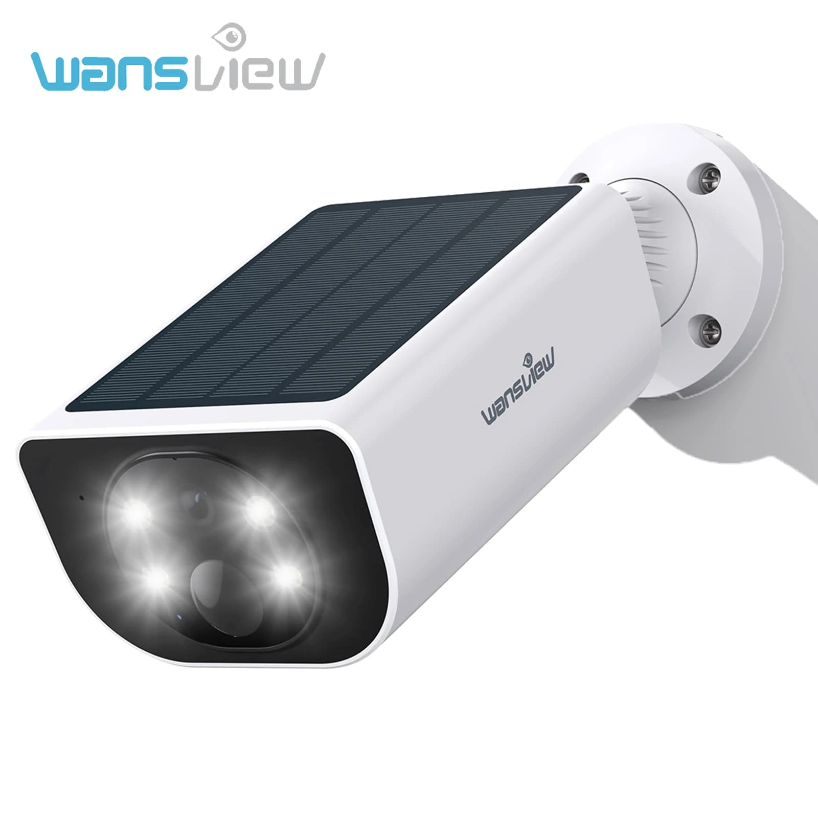 Wansview Outdoor Wireless WIFI Camera 3MP Battery Solar Security Camera Floodlight Color Night Vision Local Alarm Ai Detection