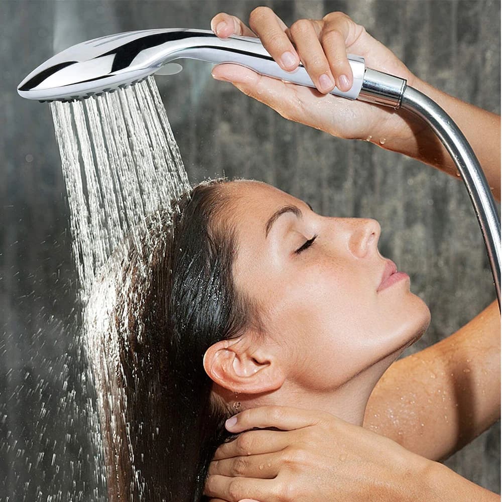 Handheld Shower Head Kit with 1.5m Stainless Steel Hose – Multi-Spray Settings (Saturating/Massage/Bubble) – Pause Feature – Wall Holder Included – Quick Installation