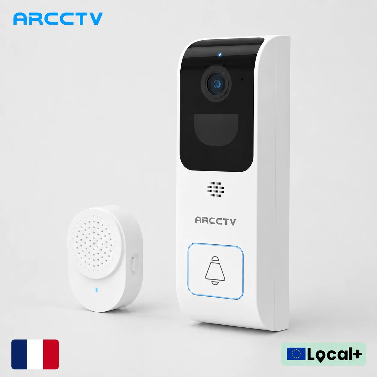 ARCCTV 2K WiFi HD Doorbell Camera With Two-way Video Intercom Infrared Night Vision Motion Detection IP66 Waterproof Wireless Camera