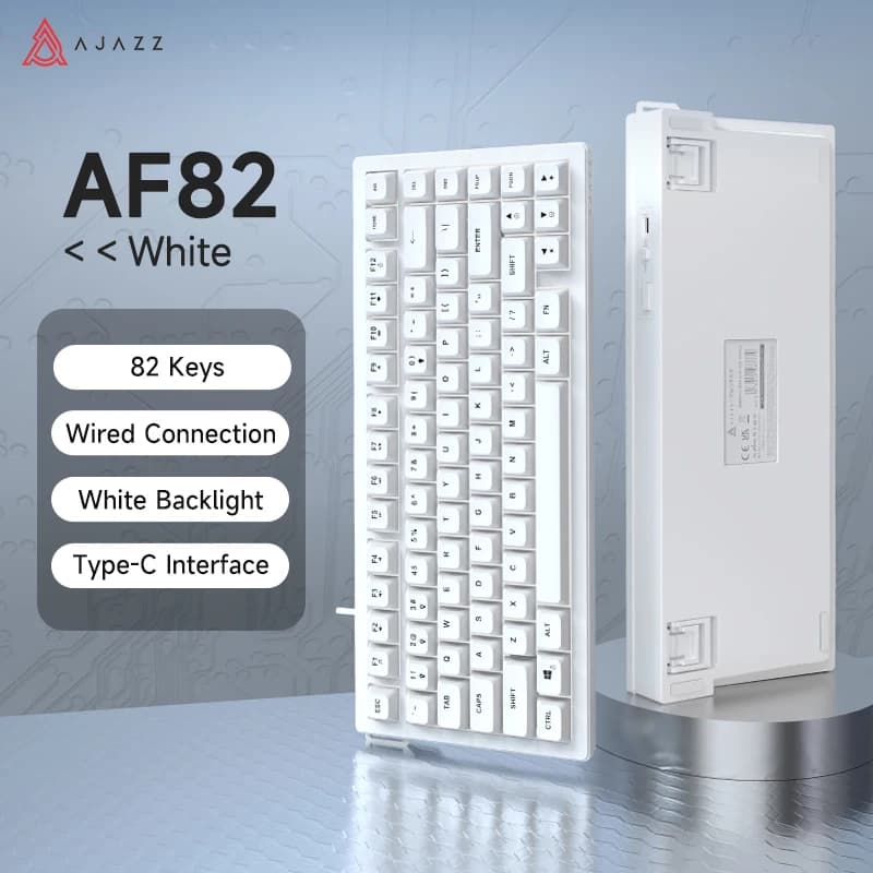 AJAZZ AF82 Wired Membrane Keyboard, Mixed Backlight, 75% Layout 82 Keys, Works with Windows & Mac, for Office and Gaming